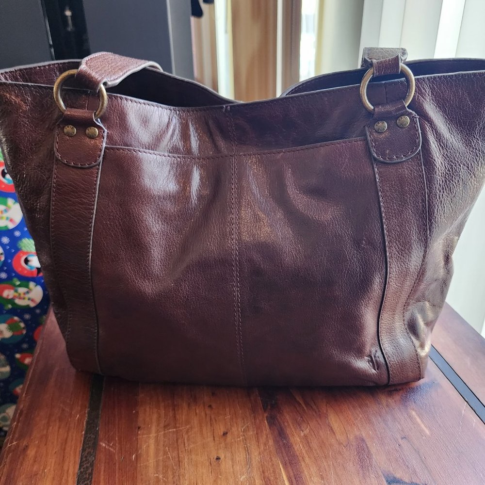 Frye Dark Brown Leather Tote Bag - Picture 5 of 9